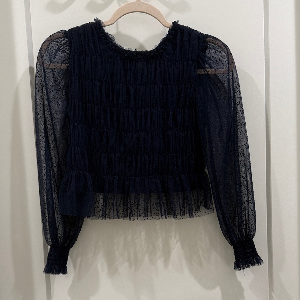 Mayoral Navy Sheer Blouse